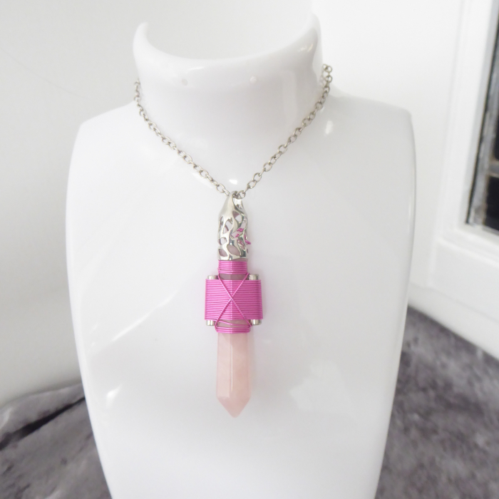 Chakra 4 - Rozenkwarts pendel - Afbeelding 2